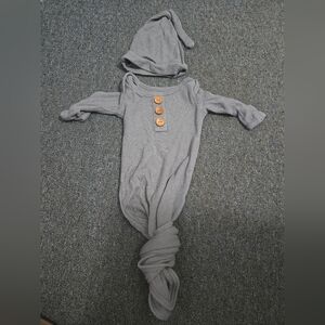 Caden Lane knotted gown with matching hat